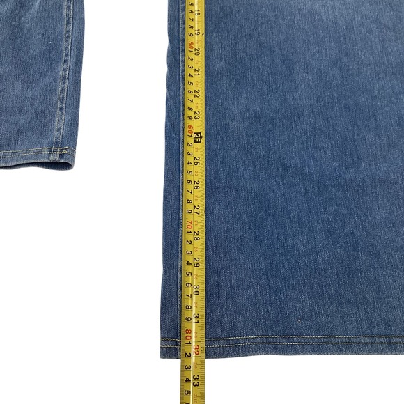 Halara Wide Leg Pants Women Size M Blue Denim Athletic Stripe Casual - Picture 5 of 10